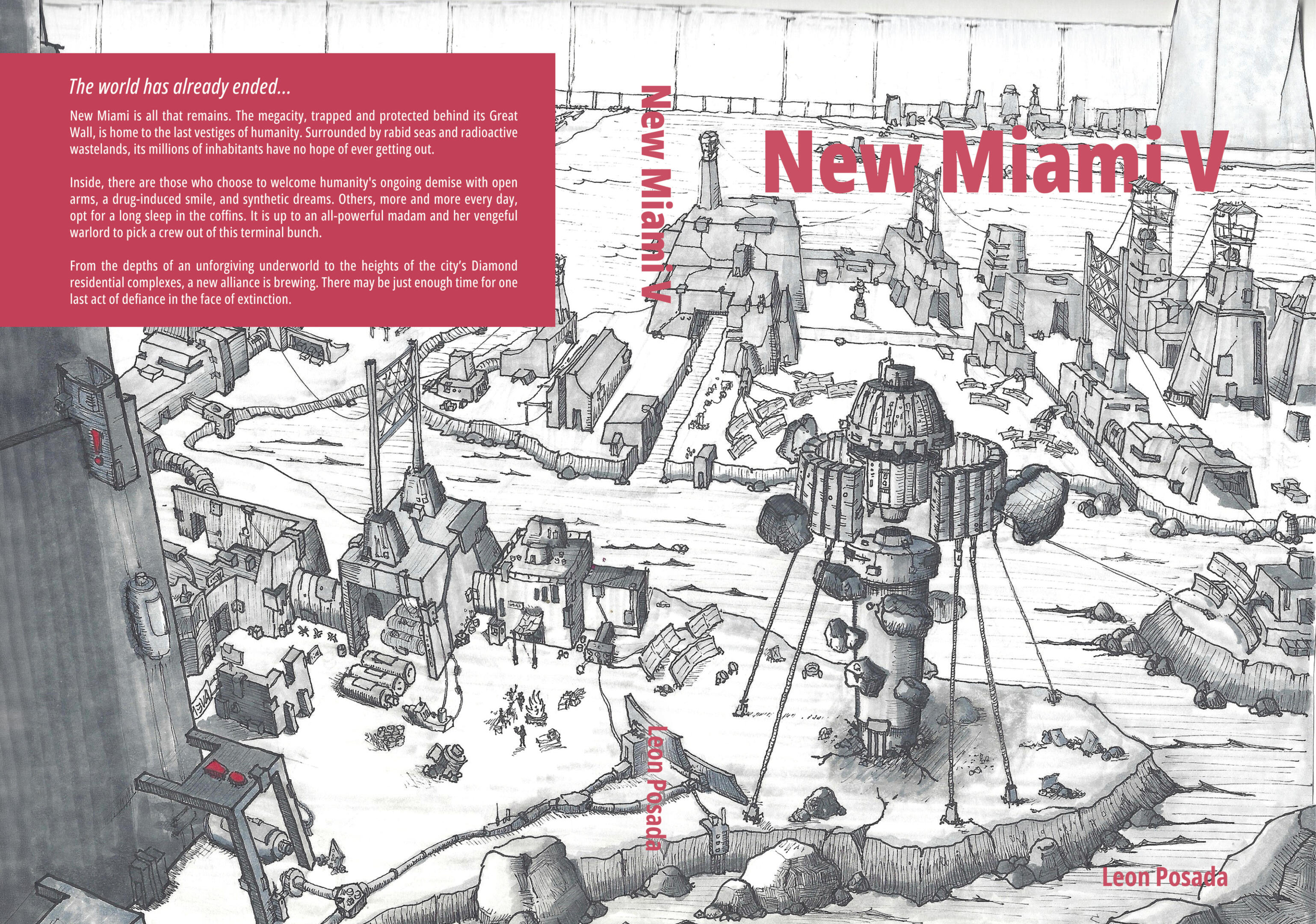 Cover illustration, full print wrap, and typography. Hand-inked, then composed for print.
